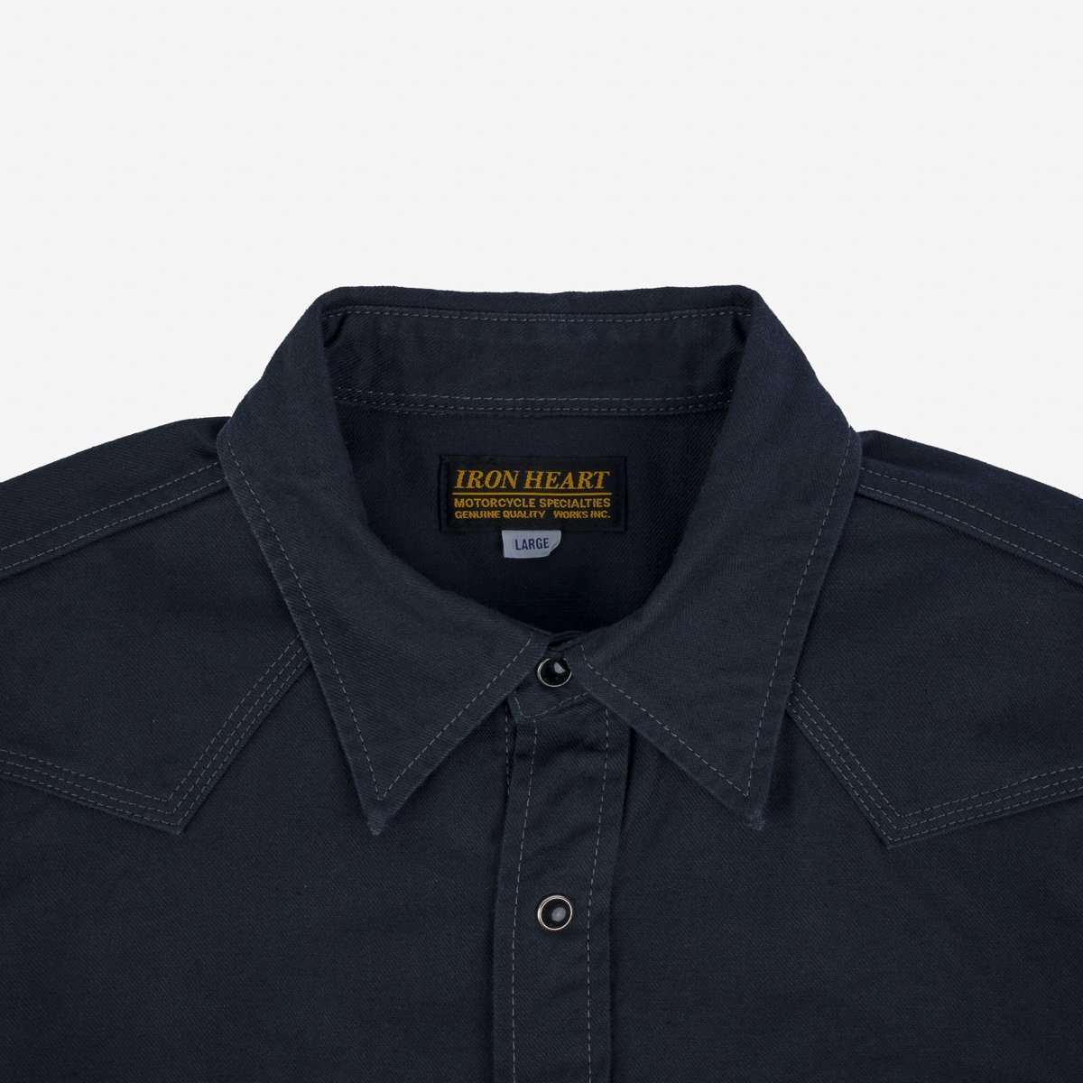 IHSH-381-BLK 9oz Military Serge CPO Shirt - Black - 7