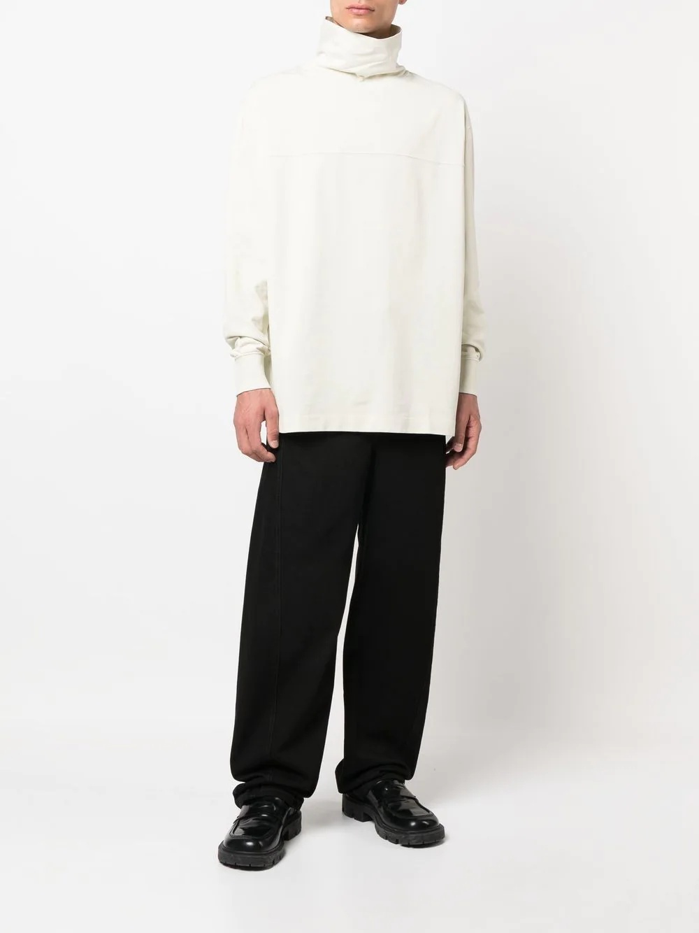 high-neck cotton sweatshirt - 2