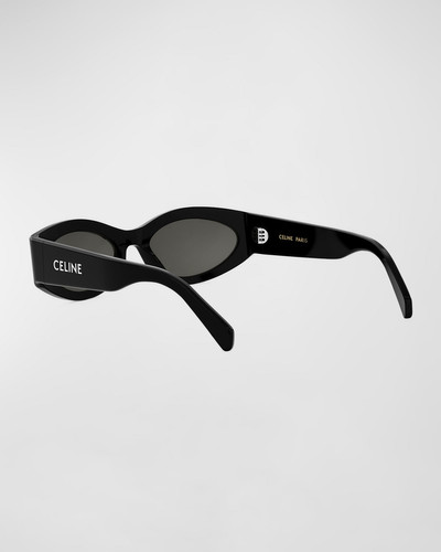 CELINE Men's Monochroms Acetate Oval Sunglasses outlook
