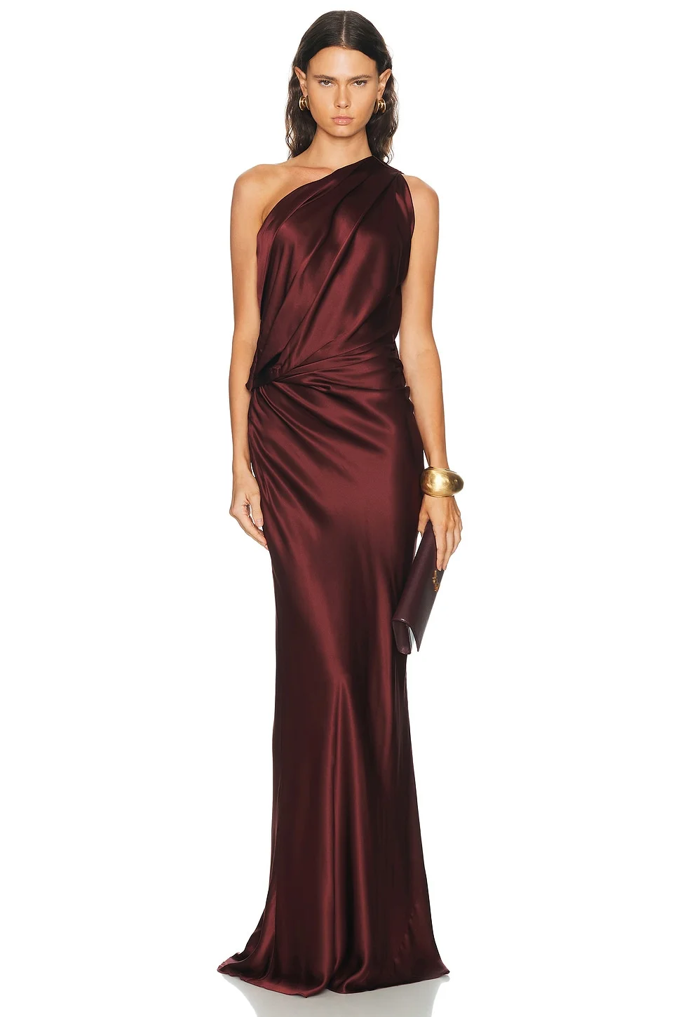 Draped One Shoulder Gown - 1