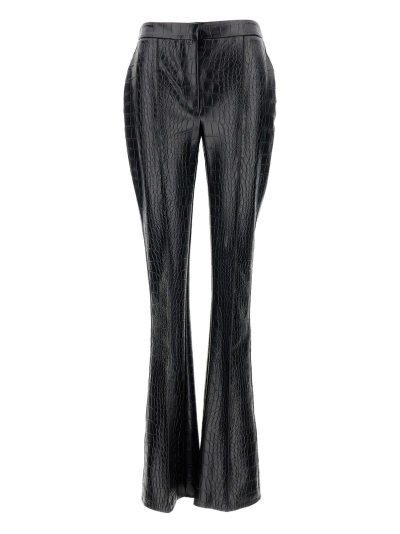 crocodile-effect high-waisted trousers 1