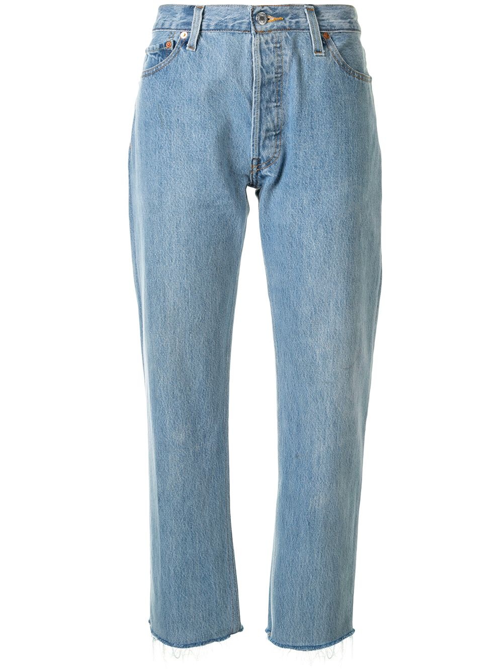 Stove pipe cropped jeans - 1