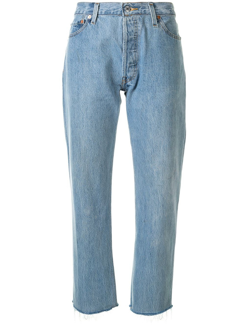 Stove pipe cropped jeans 1