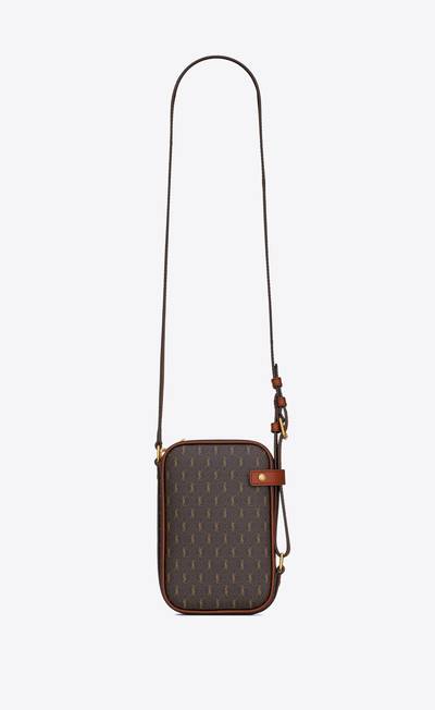 SAINT LAURENT le monogramme crossbody pouch in monogram canvas and smooth leather outlook