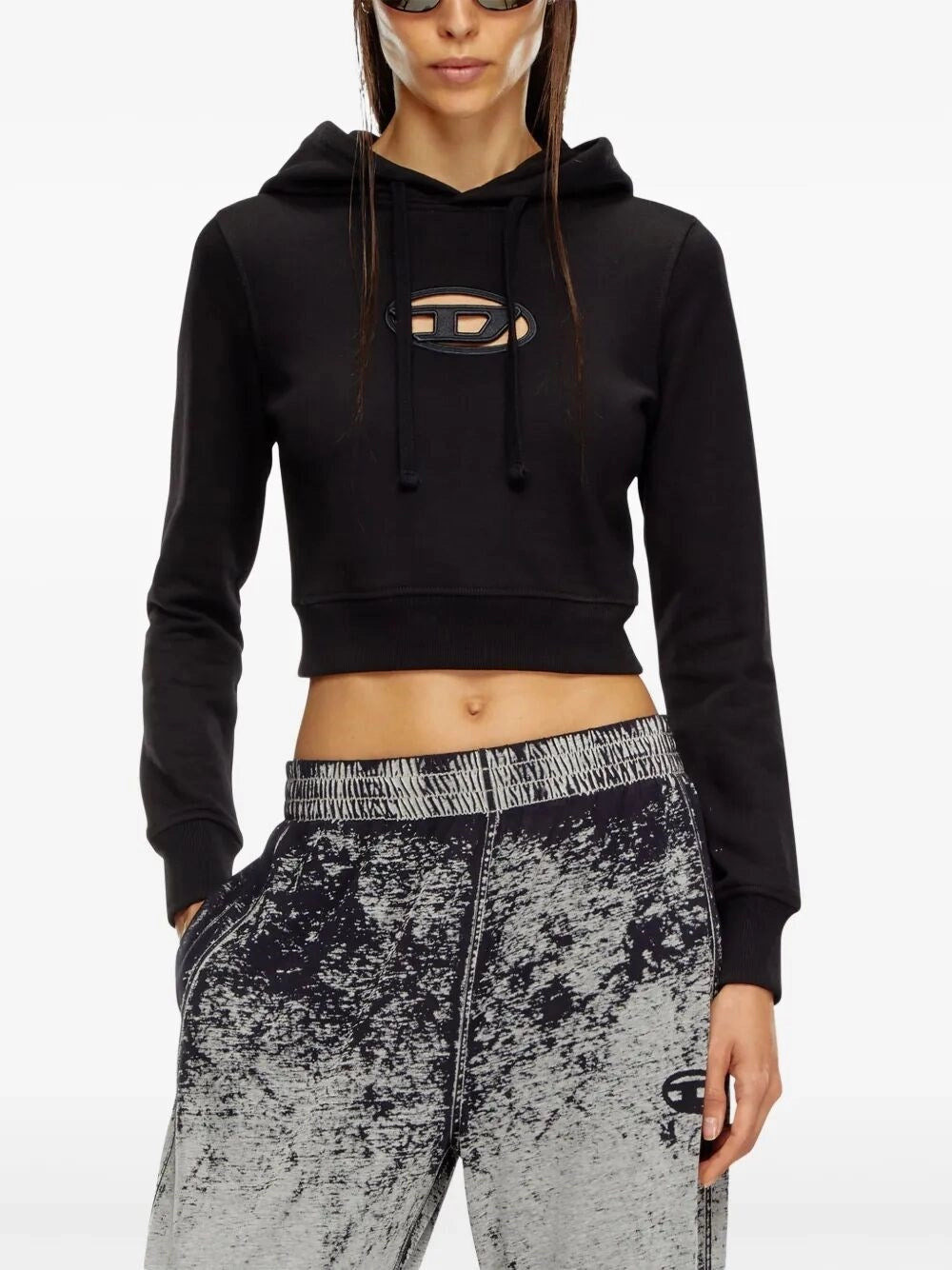 Diesel Women `F-Slimmy-Hood-Od` Hoodie With Cut-Out `Oval D` Logo - 3