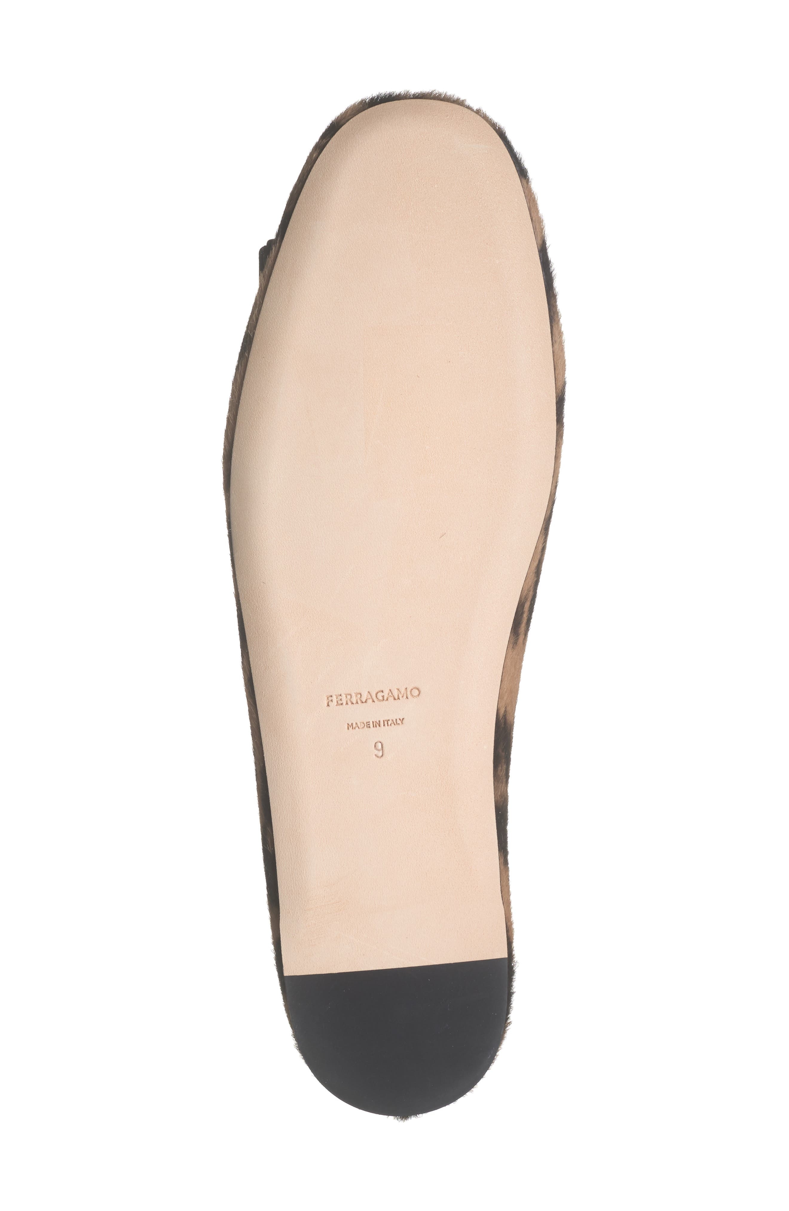 FERRAGAMO Vanna Genuine Calf Hair Ballet Flat in Naturale at Nordstrom - 6