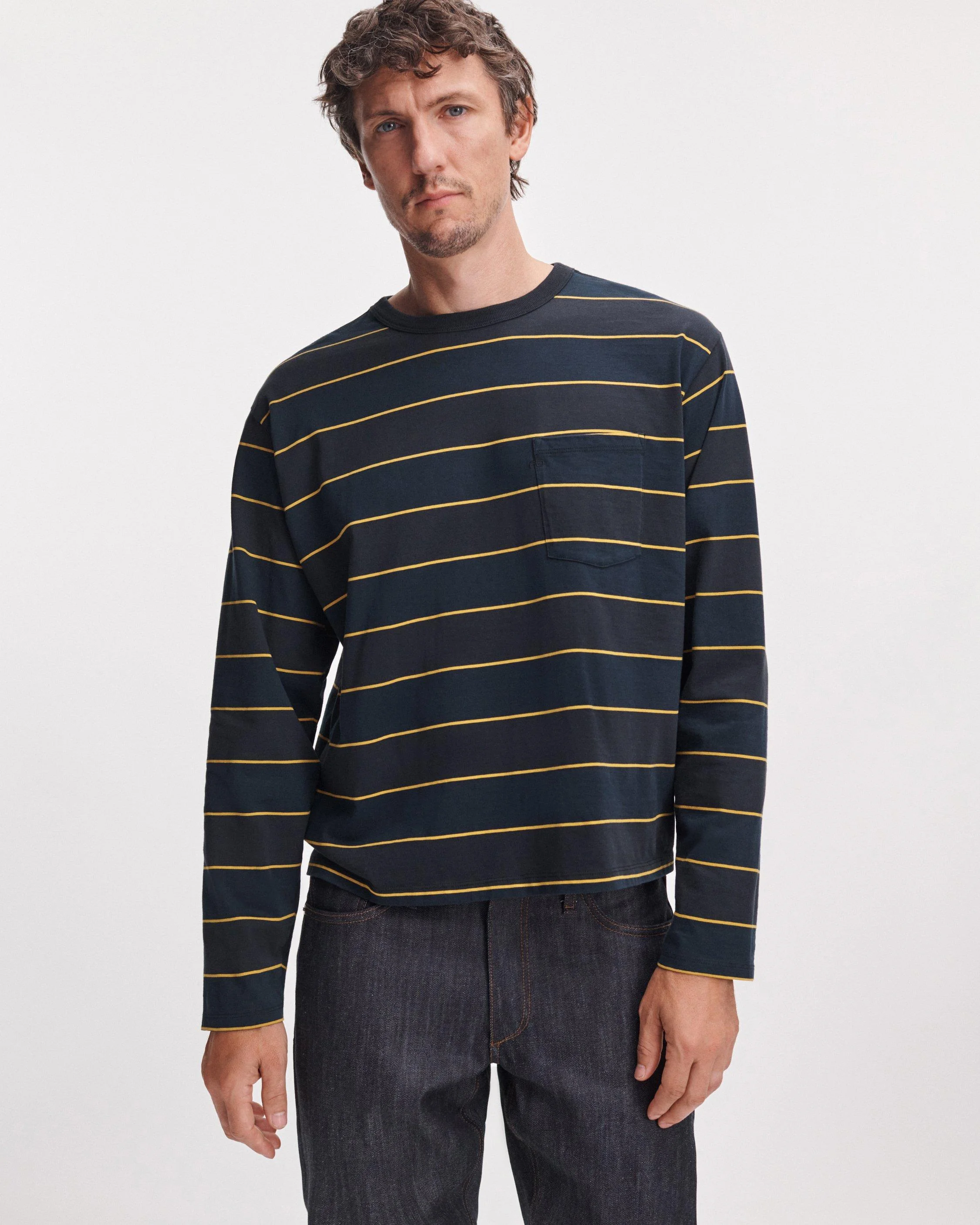 Striped Boxy Long-Sleeve Tee - 1