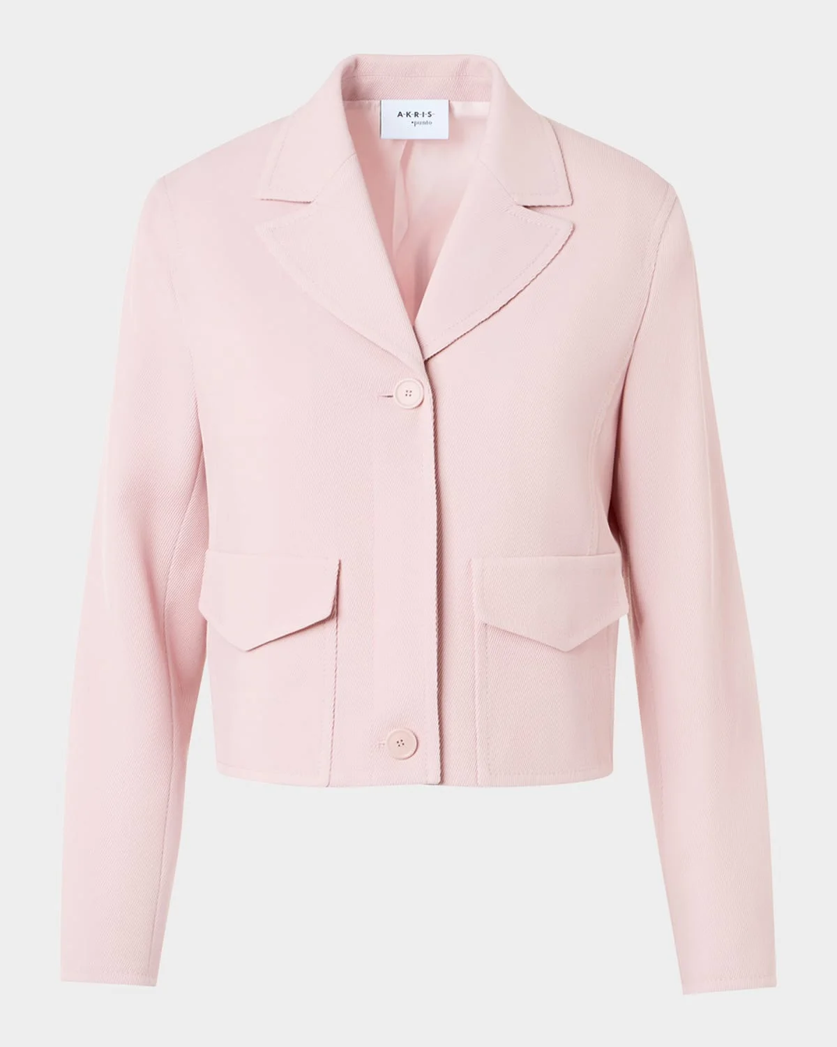 Wool Twill Single-Breasted Short Jacket - 1