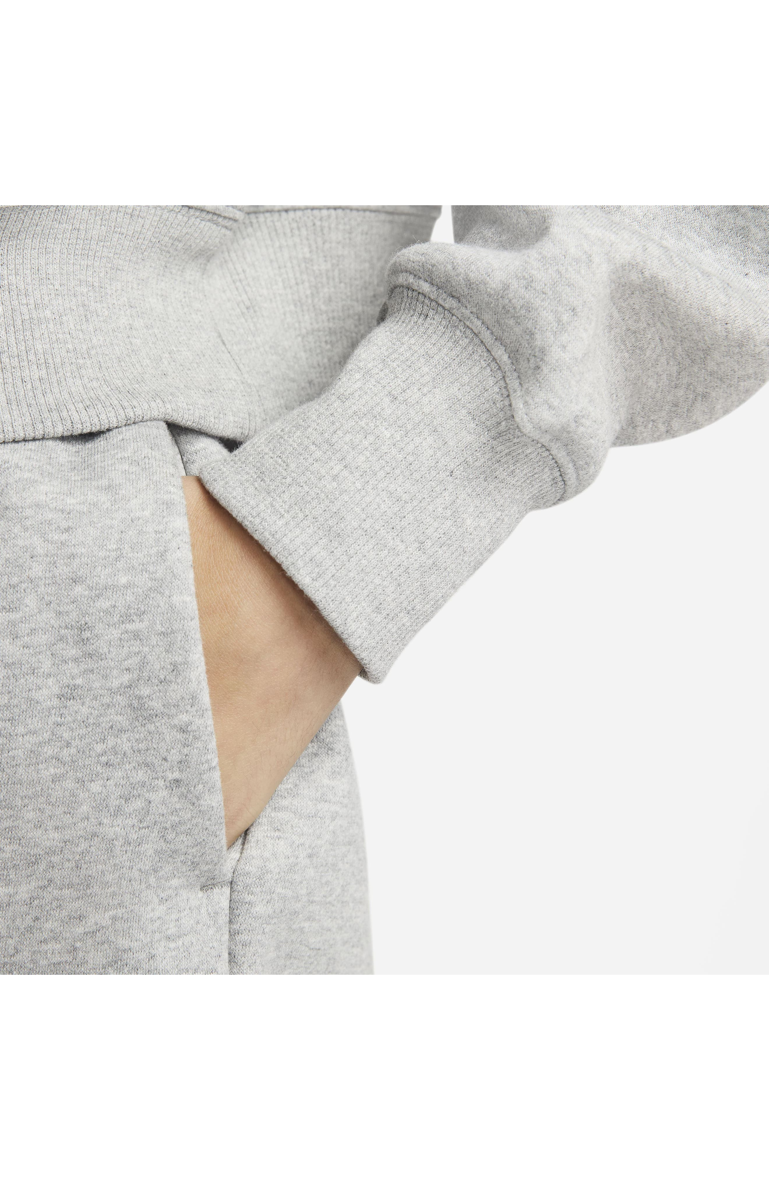 Nike Sportswear Phoenix Fleece Crop Sweatshirt in Dark Grey Heather/Sail at Nordstrom - 3