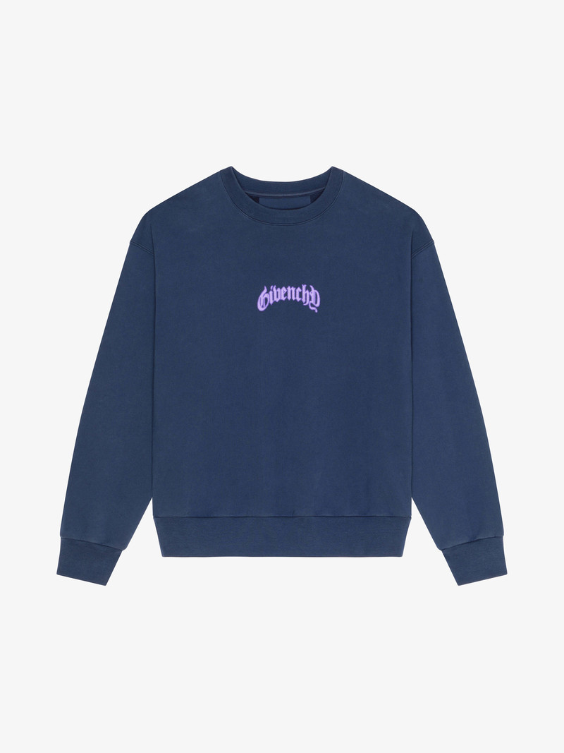 BOXY FIT SWEATSHIRT IN FLEECE WITH REFLECTIVE ARTWORK - 1