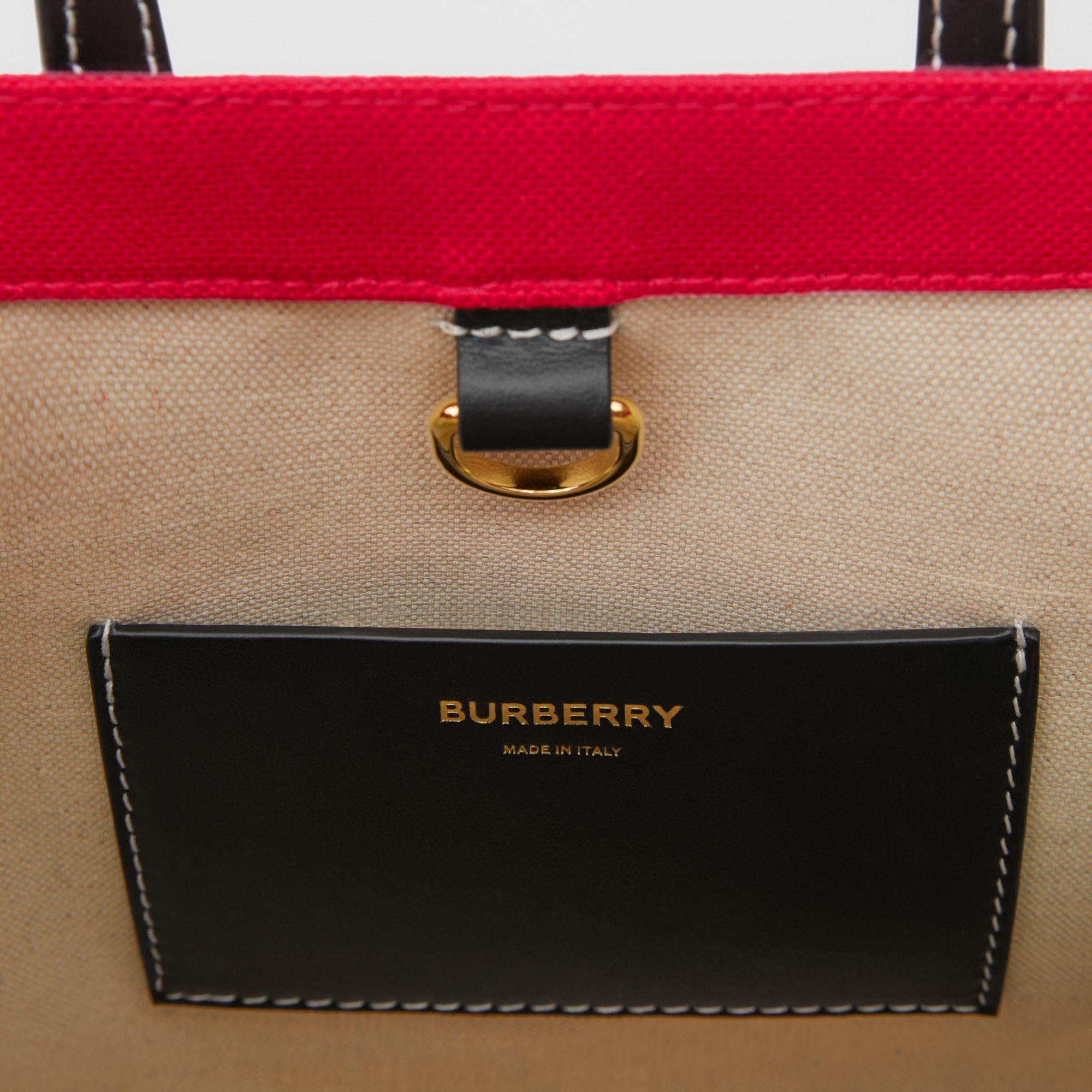 Two-tone Canvas and Leather Mini Freya Tote - 9