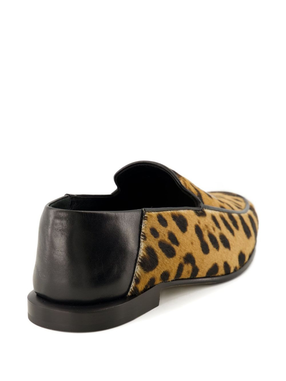 leopard-print leather loafers - 3