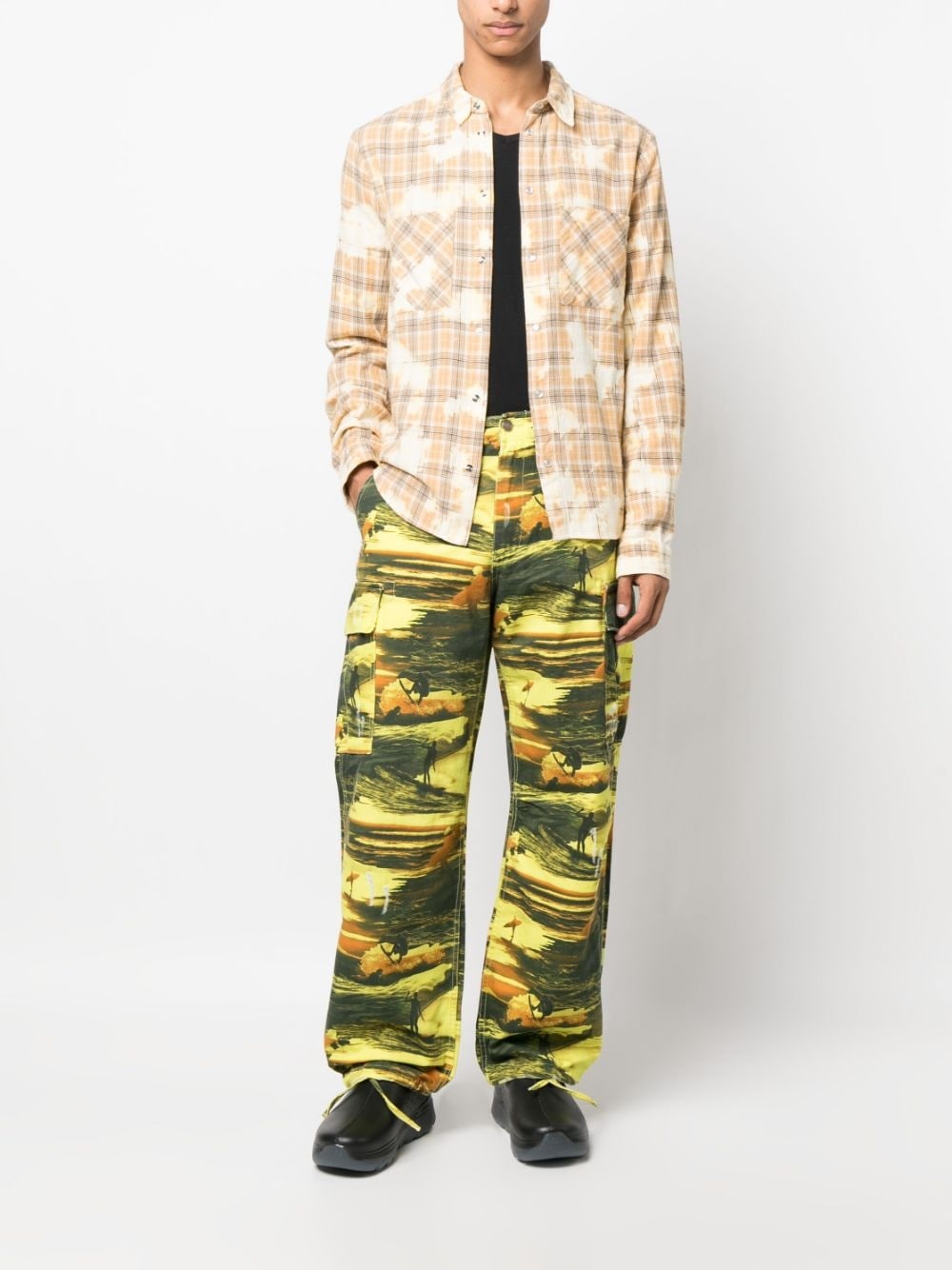 graphic-print cargo trousers - 2