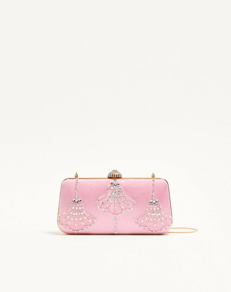 VALENTINO GARAVANI CARRY SECRETS SATIN MINAUDIERE WITH FLORAL PATTERN EMBROIDERY 1