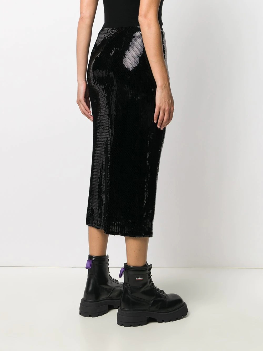 sequined logo midi skirt - 4