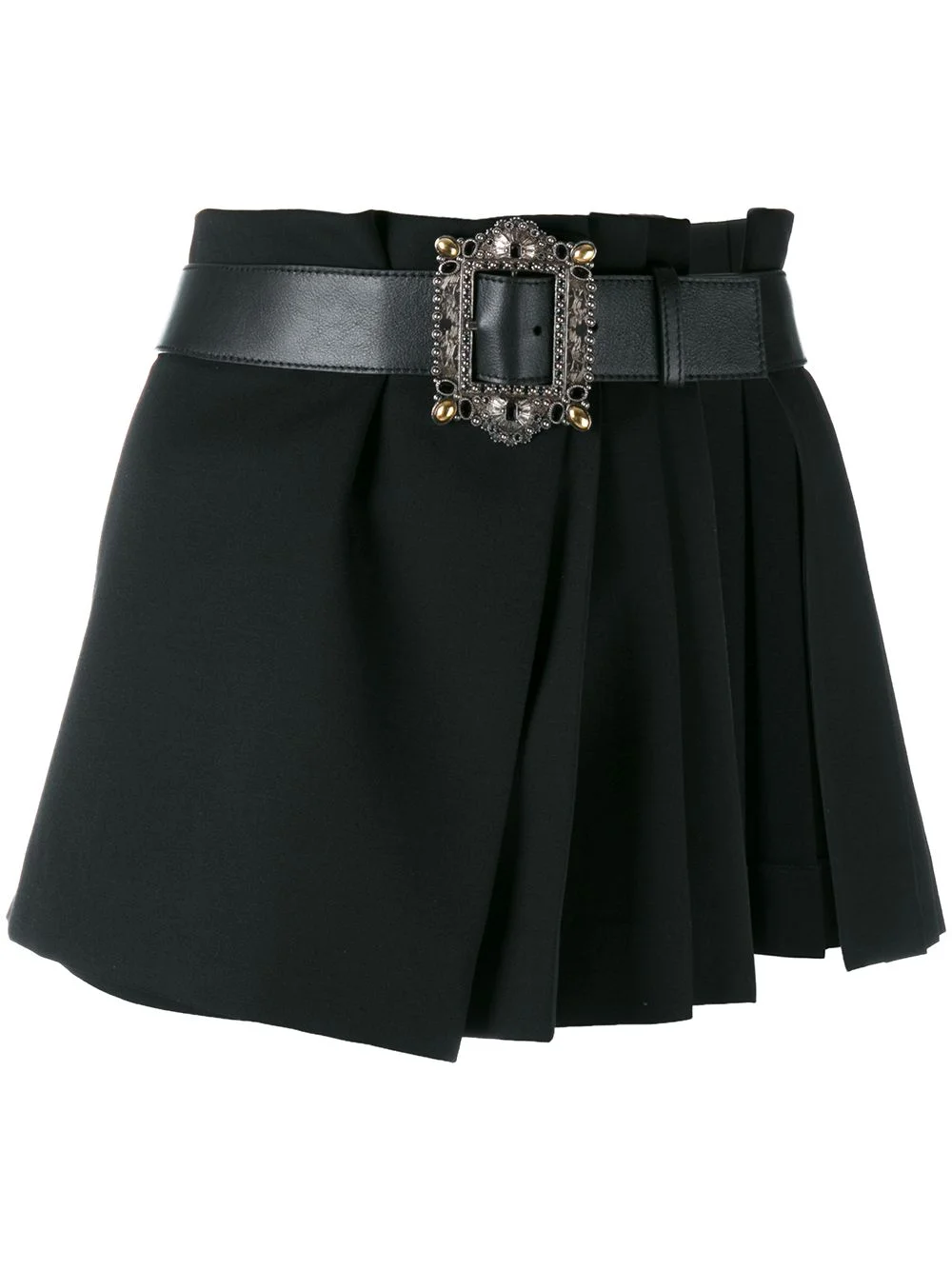 pleated wrap mini skirt - 1