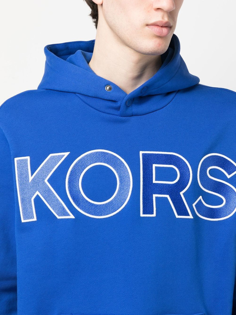 logo-embossed cotton hoodie 5