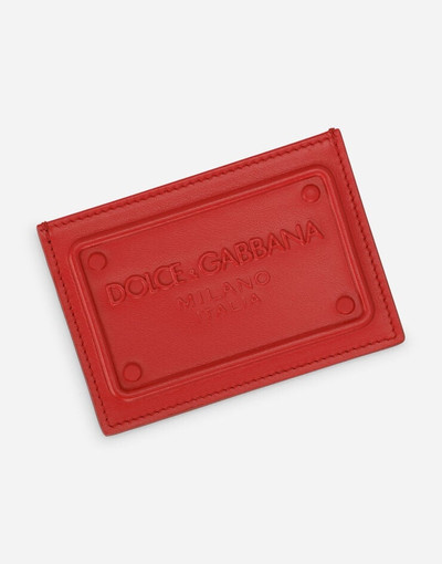 Dolce & Gabbana Calfskin card holder with raised logo outlook