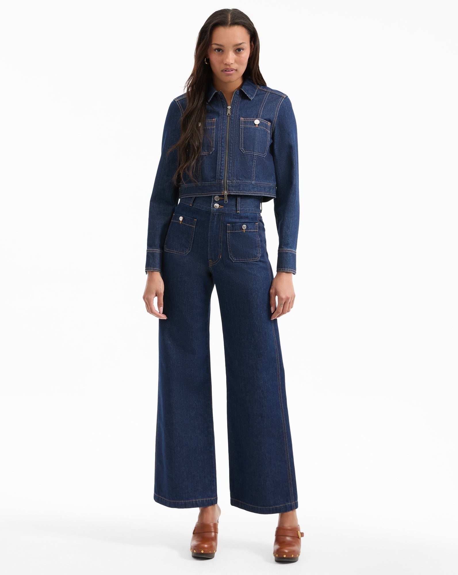 TAYLOR PATCH-POCKET WIDE-LEG JEAN - 7