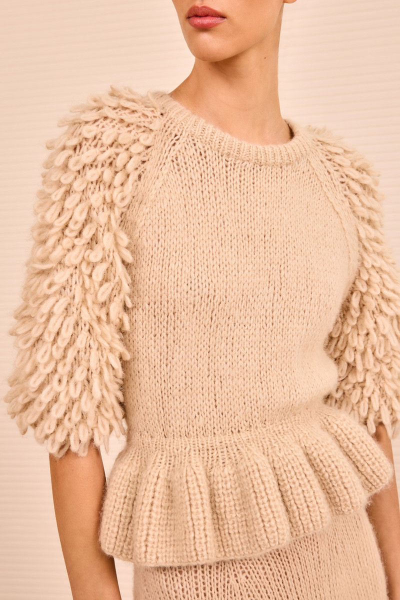 ULLA JOHNSON Selene Peplum Pullover outlook