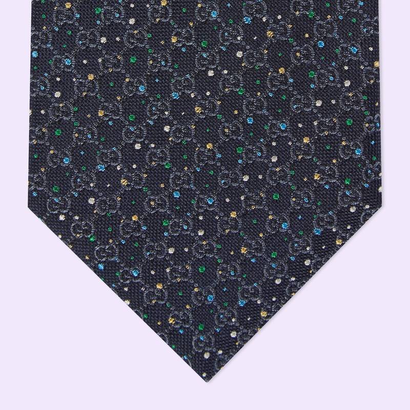 GG dots silk jacquard tie 4