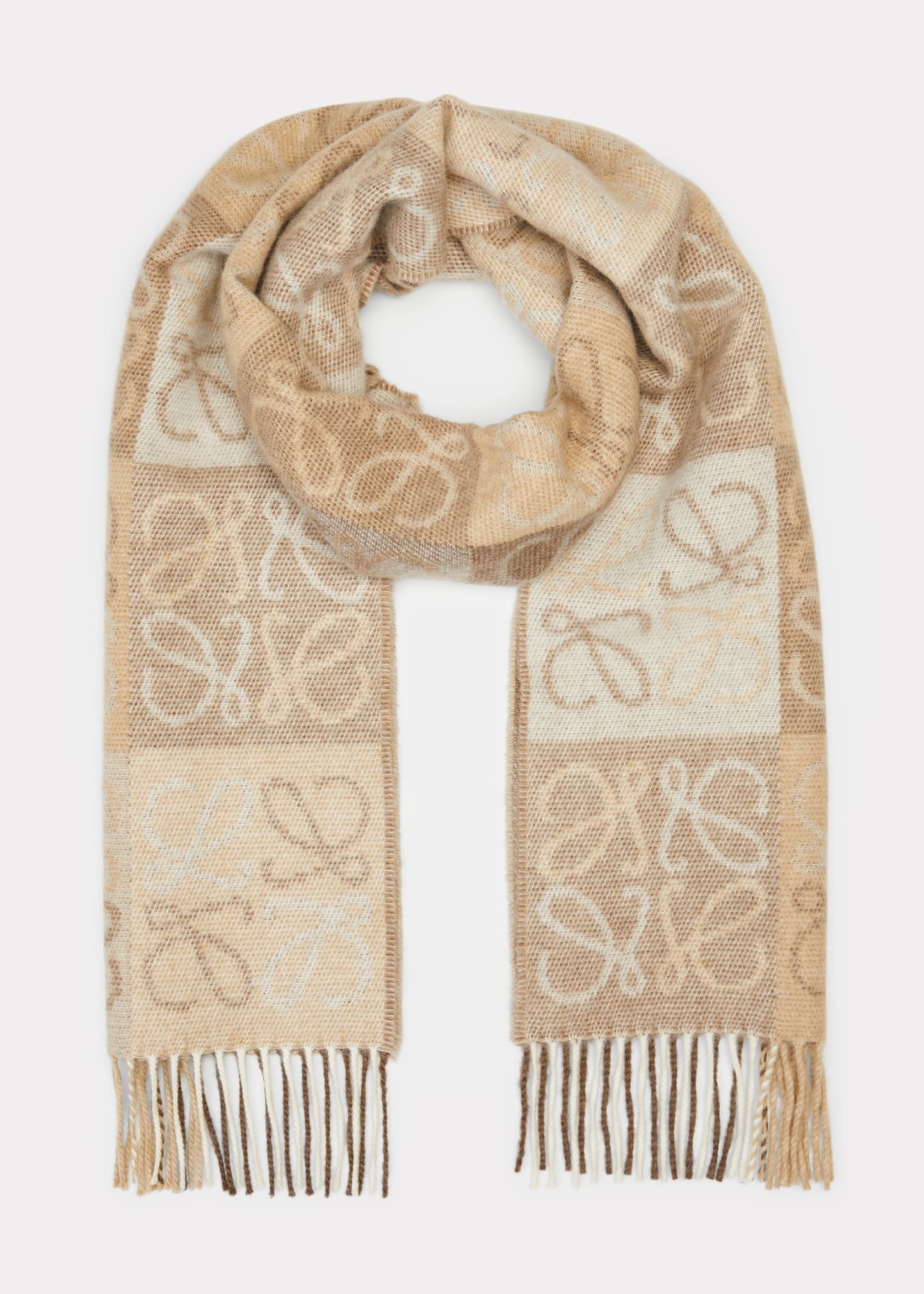 Anagram Logo Cashmere-Blend Scarf - 1