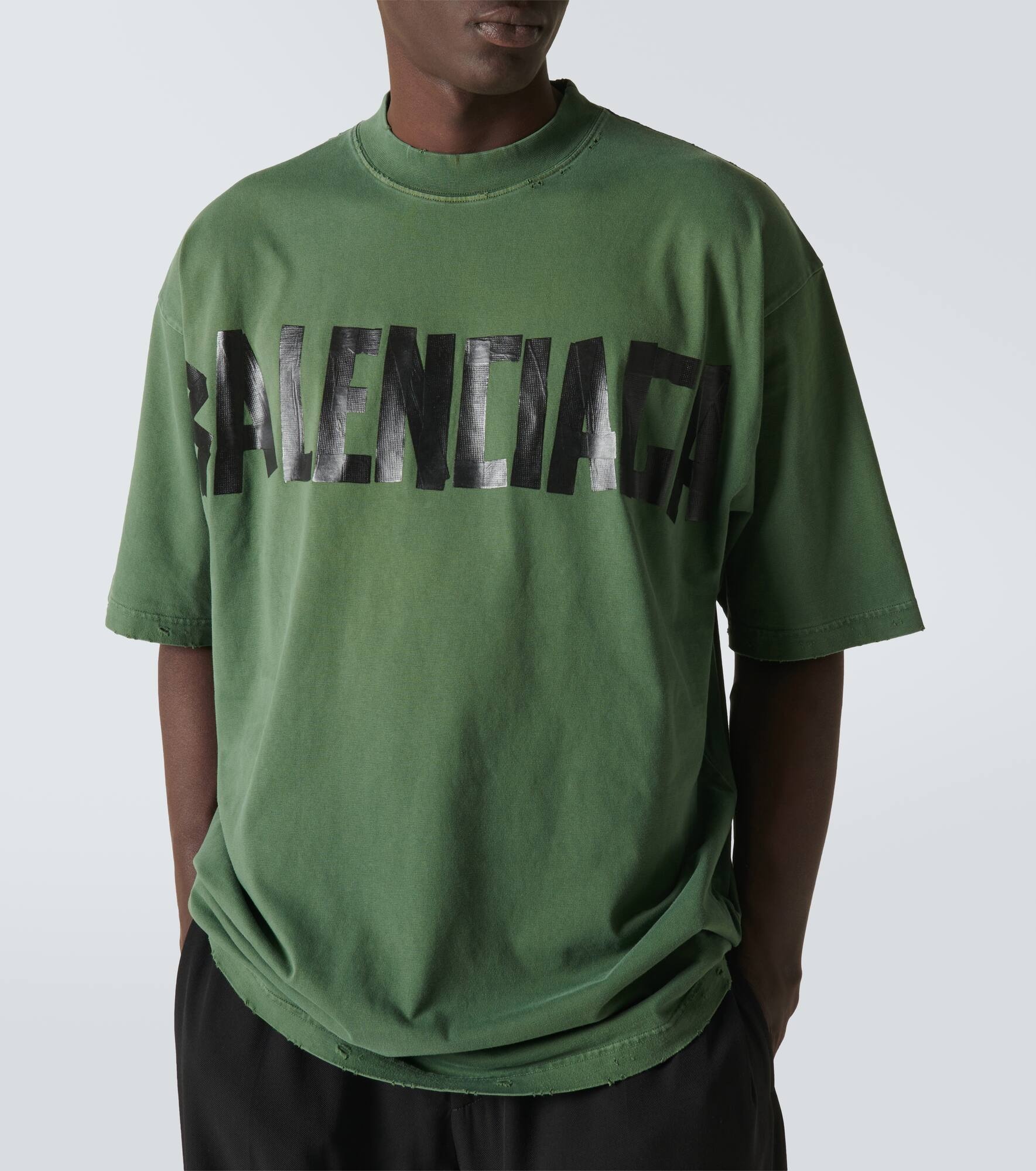 Tape cotton-blend jersey T-shirt - 5
