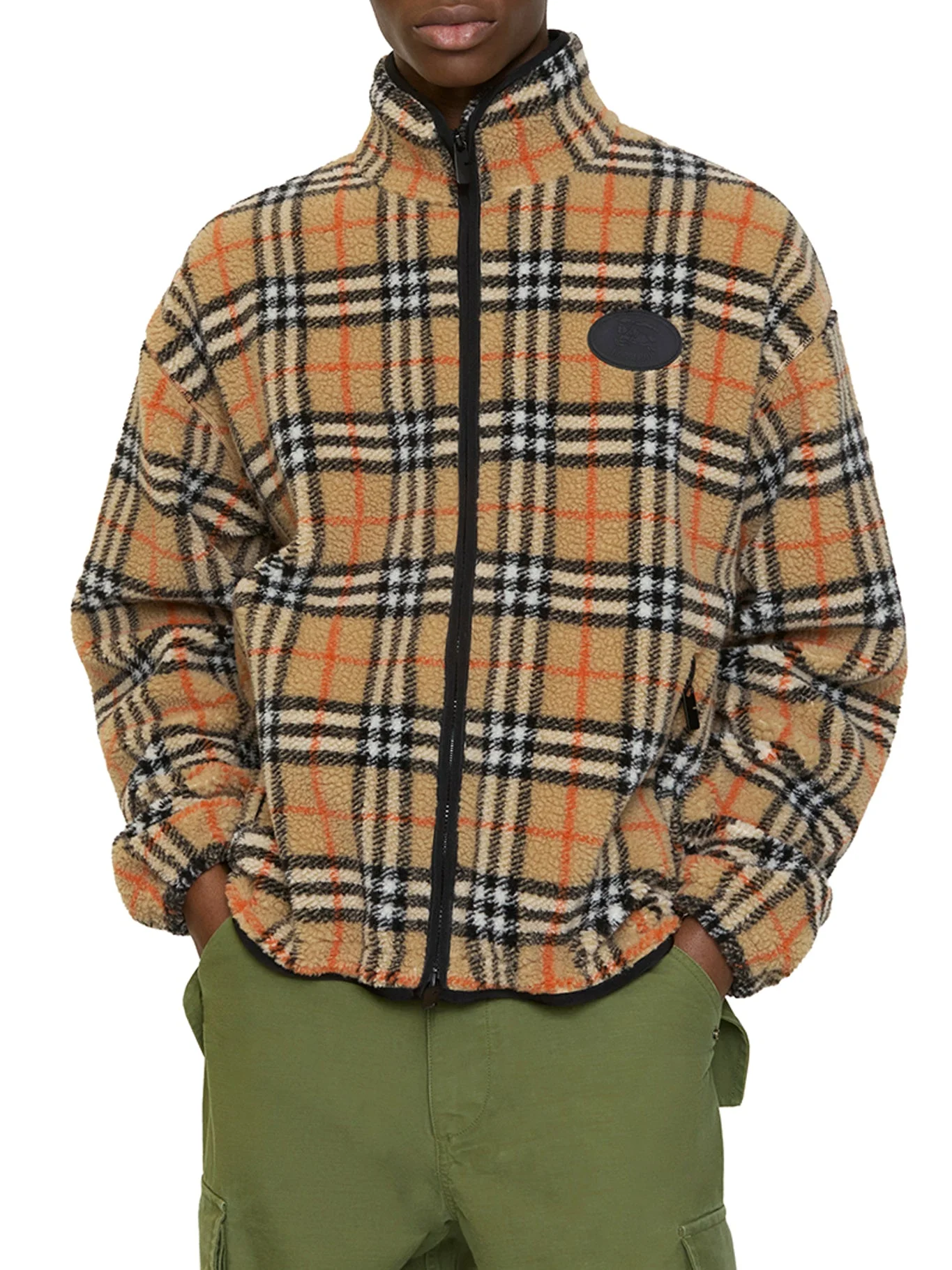 CHECKED CASHMERE AND WOOL BLEND FLEECE - 1