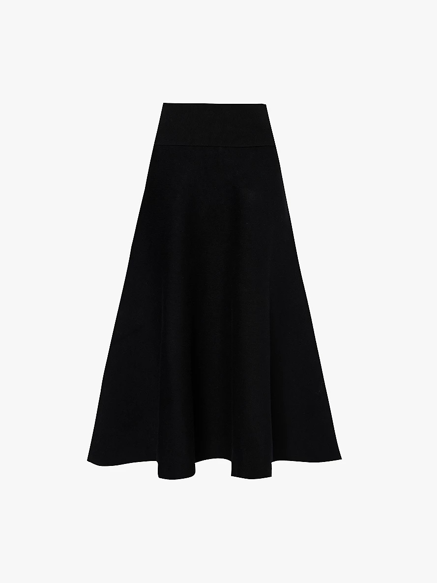 Gabrielle A-line knitted midi skirt - 1