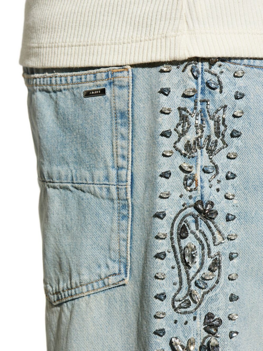 crystal-embellished jeans - 5