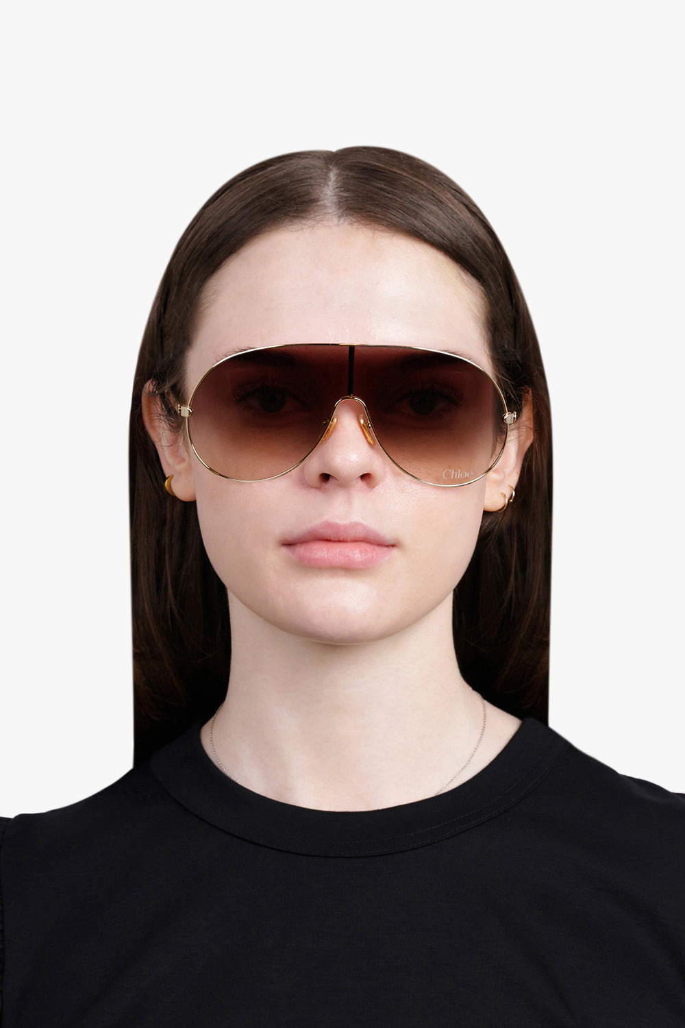 CH0283S AVIATOR FRAMELESS SUNGLASSES | BROWN/GOLD - 4