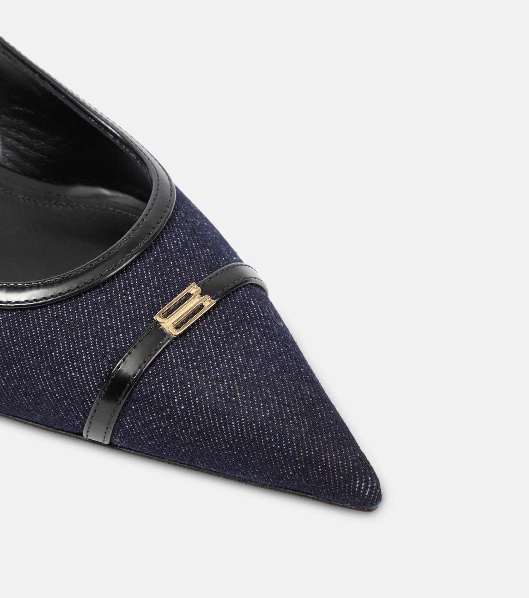 Denim slingback pumps - 5