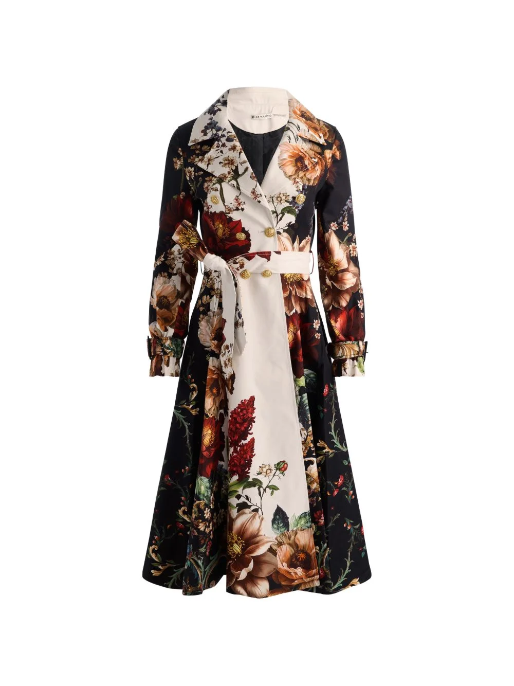Ellie floral-print trench coat - 1