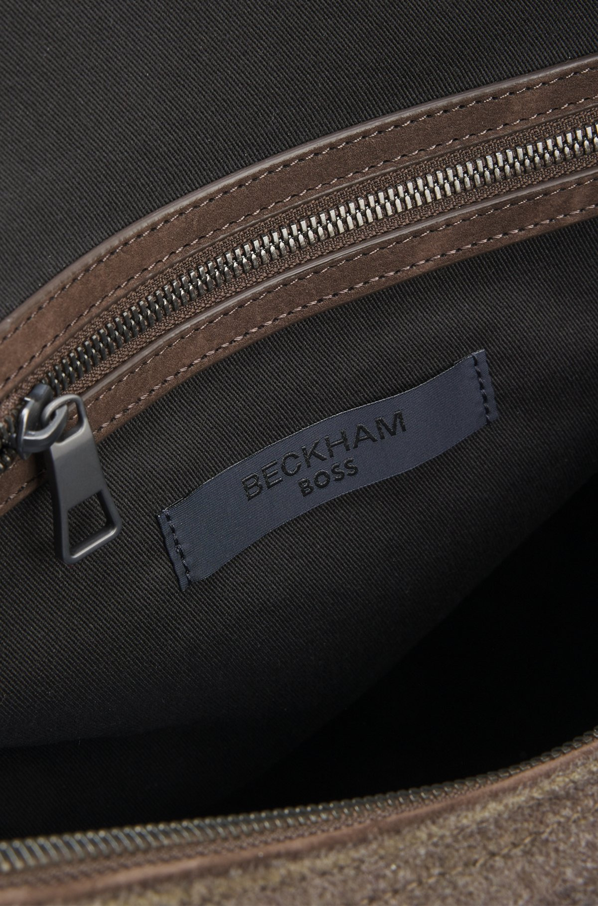 FABRIC HOLDALL WITH LEATHER TRIMS - 6
