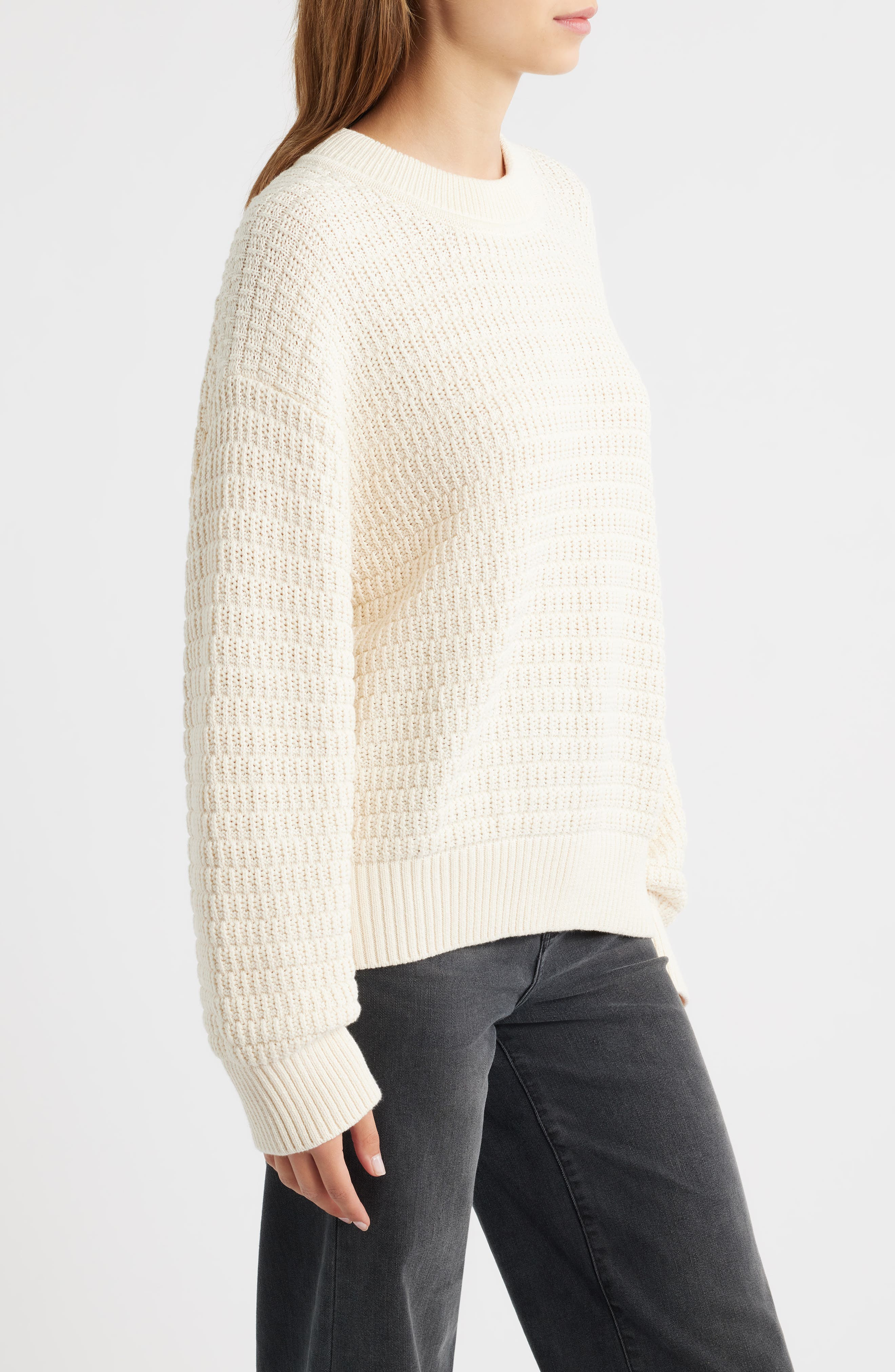 Reformation Collie Organic Cotton Crewneck Sweater in Gossamer at Nordstrom - 3