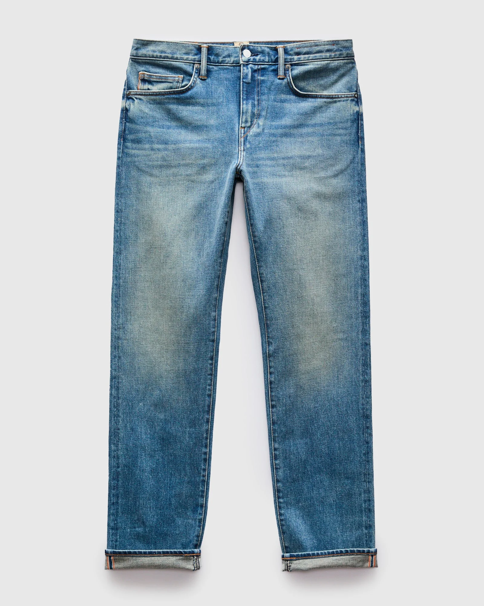 "Don" 14oz Washed Indigo Stretch Selvedge Denim - Hammer Straight - 1