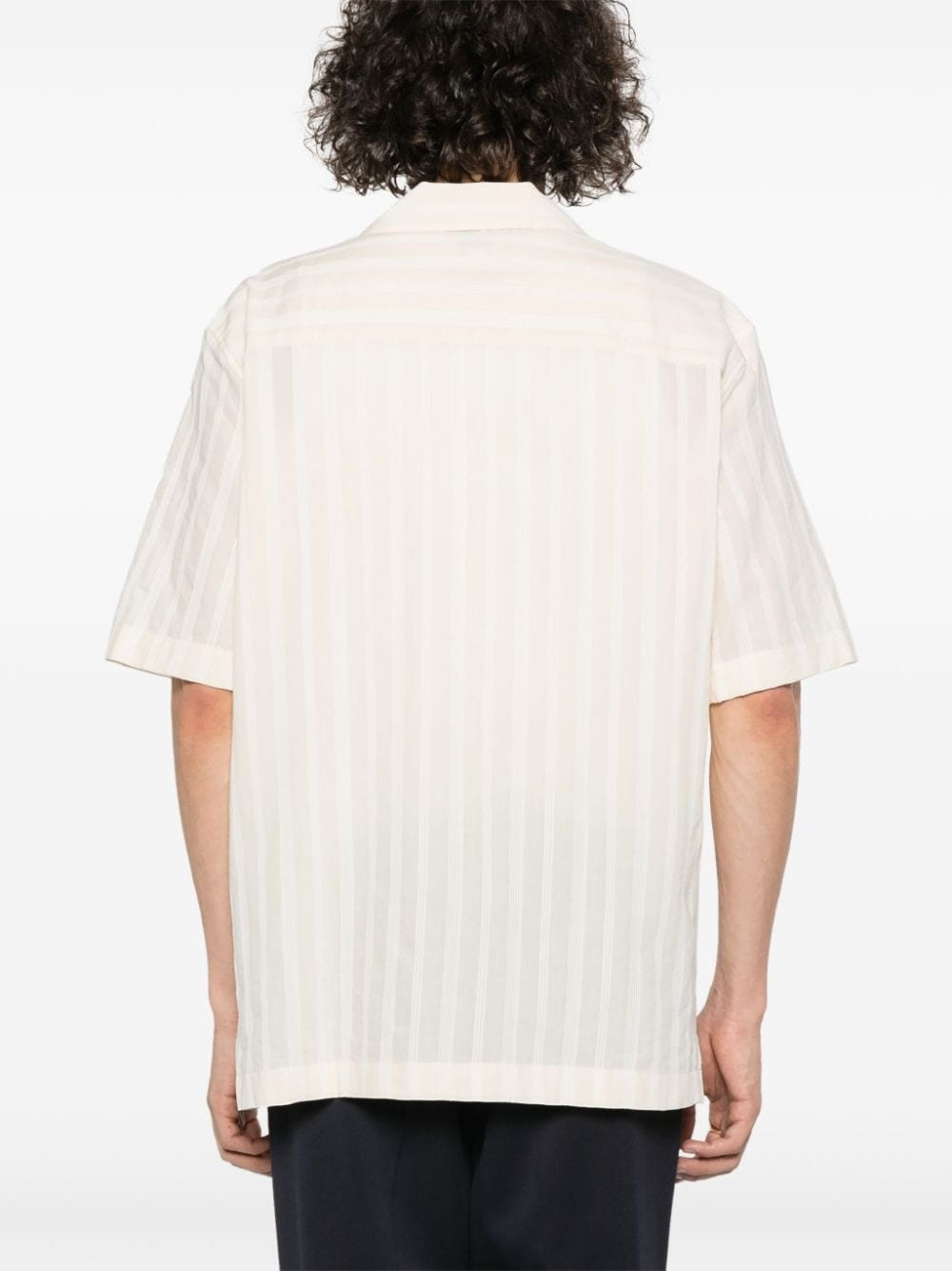 embroidered-stripes cotton shirt - 4