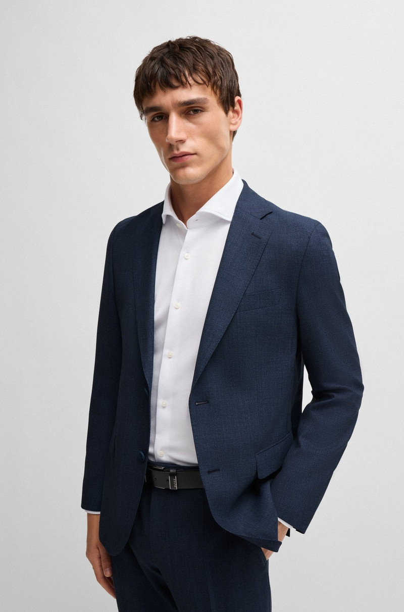 SLIM-FIT SUIT IN MICRO-PATTERNED PERFORMANCE-STRETCH WOOL 5