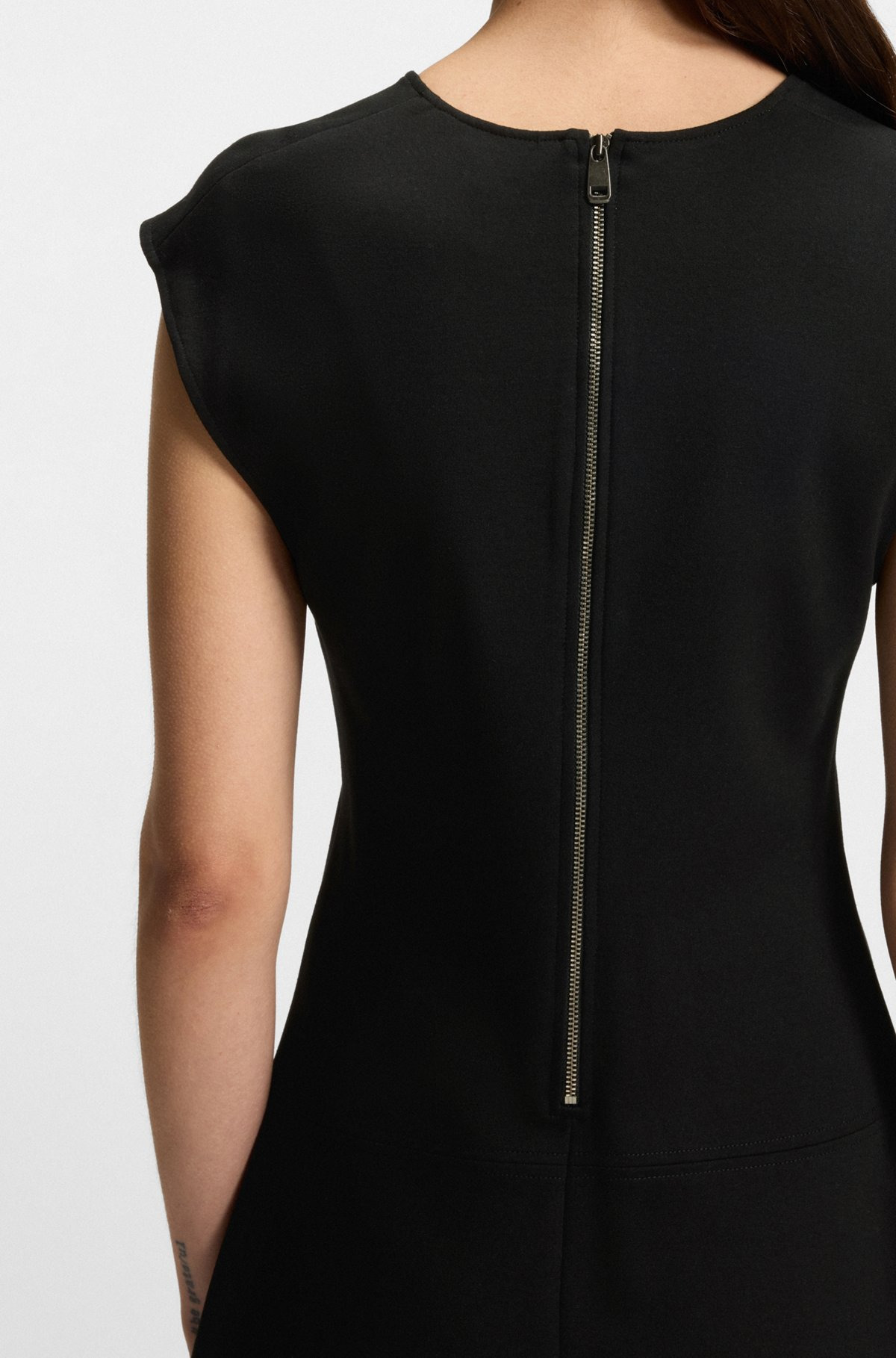 A-LINE DRESS IN STRETCH FABRIC WITH STITCHED CUTLINES - 6