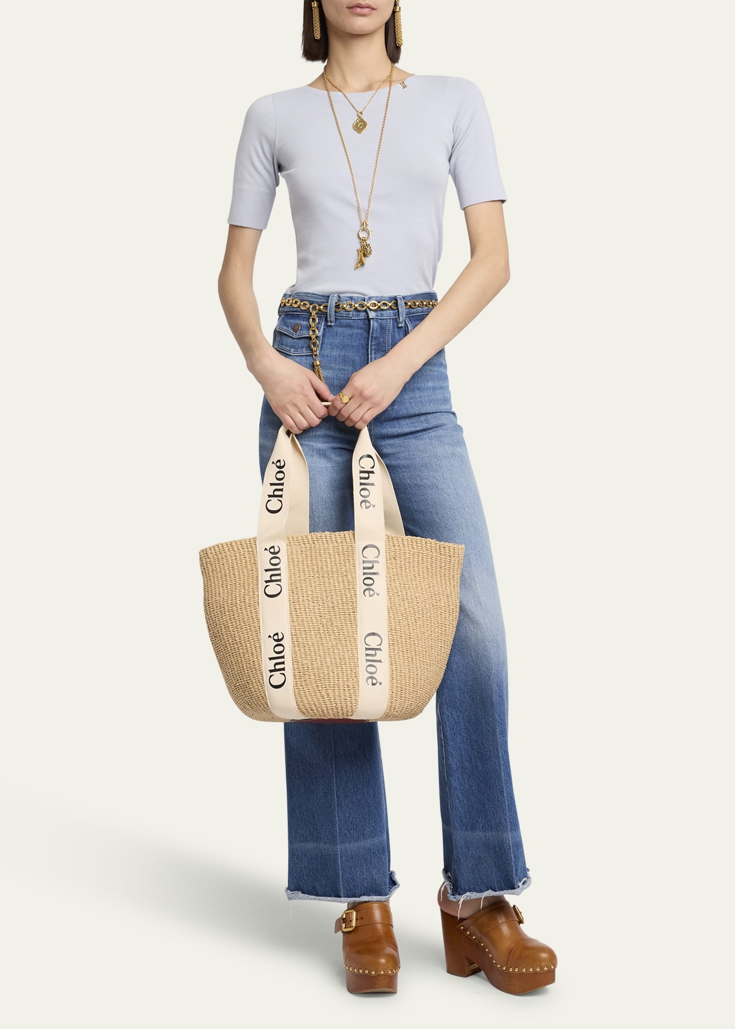 Woody Large Basket Tote Bag - 5