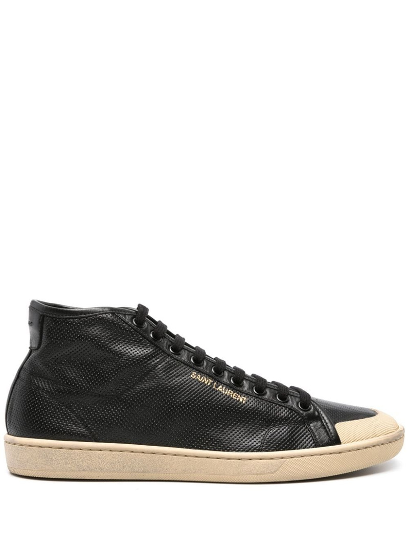 leather mid-top sneakers 1