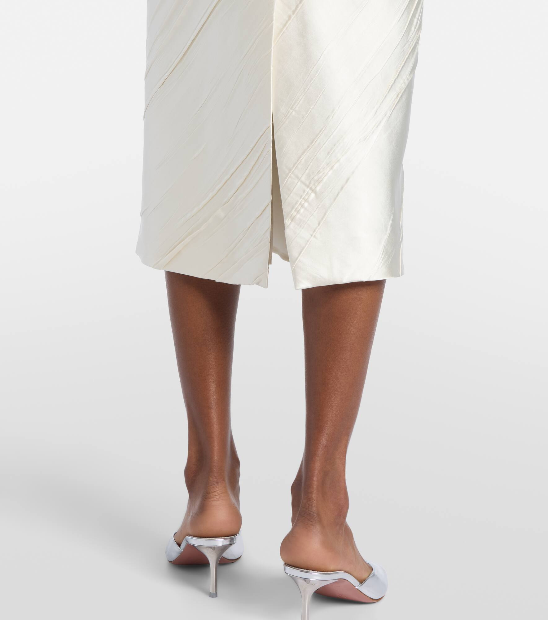 Ruta pleated satin pencil skirt - 5