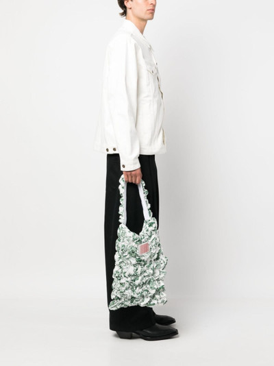 CHARLES JEFFREY LOVERBOY logo-patch shirred tote bag outlook