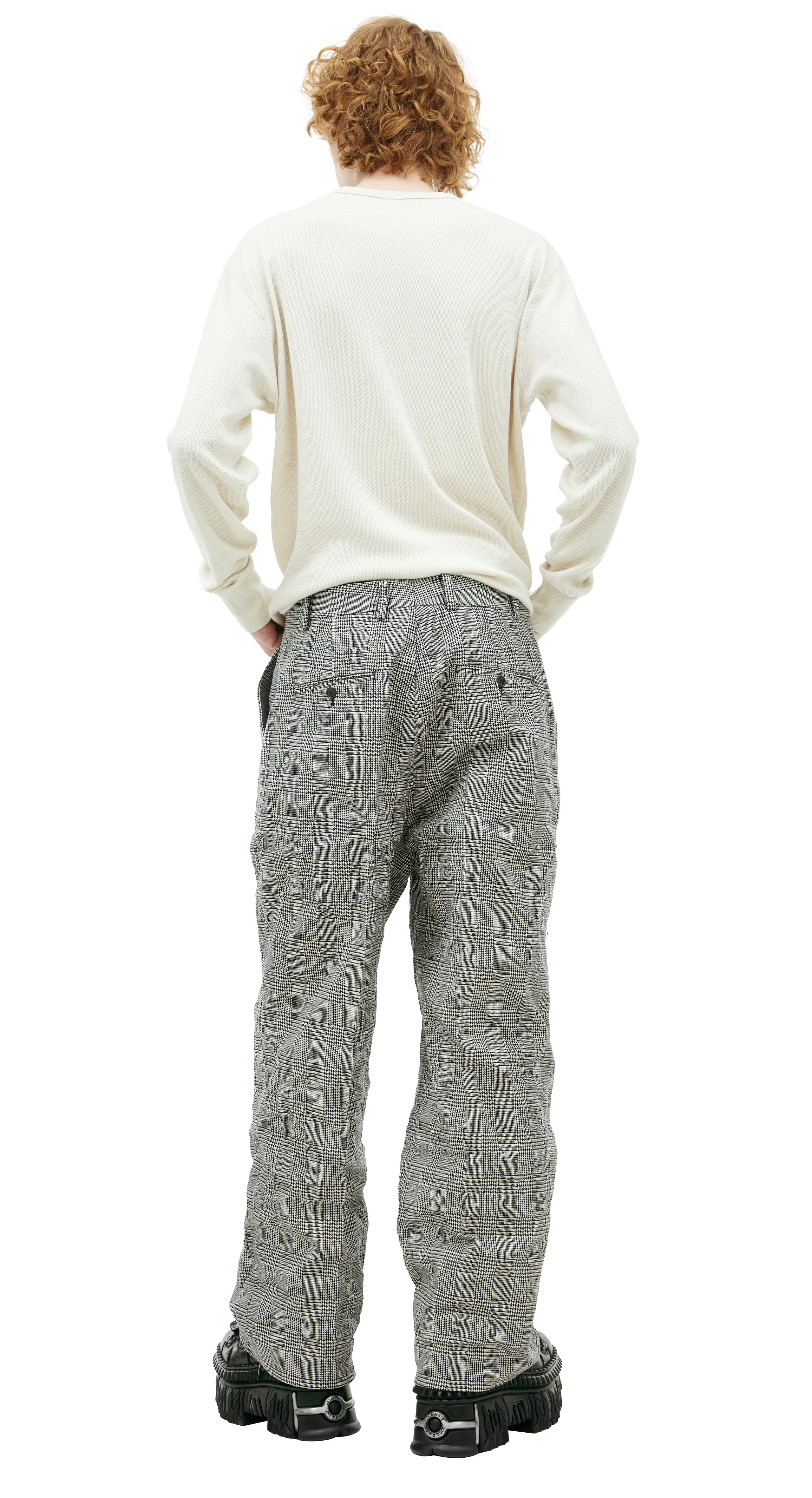 GREY PLAID TROUSERS - 3