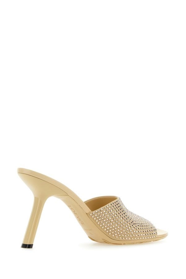 Loewe Woman Beige Suede Petal Mules - 3