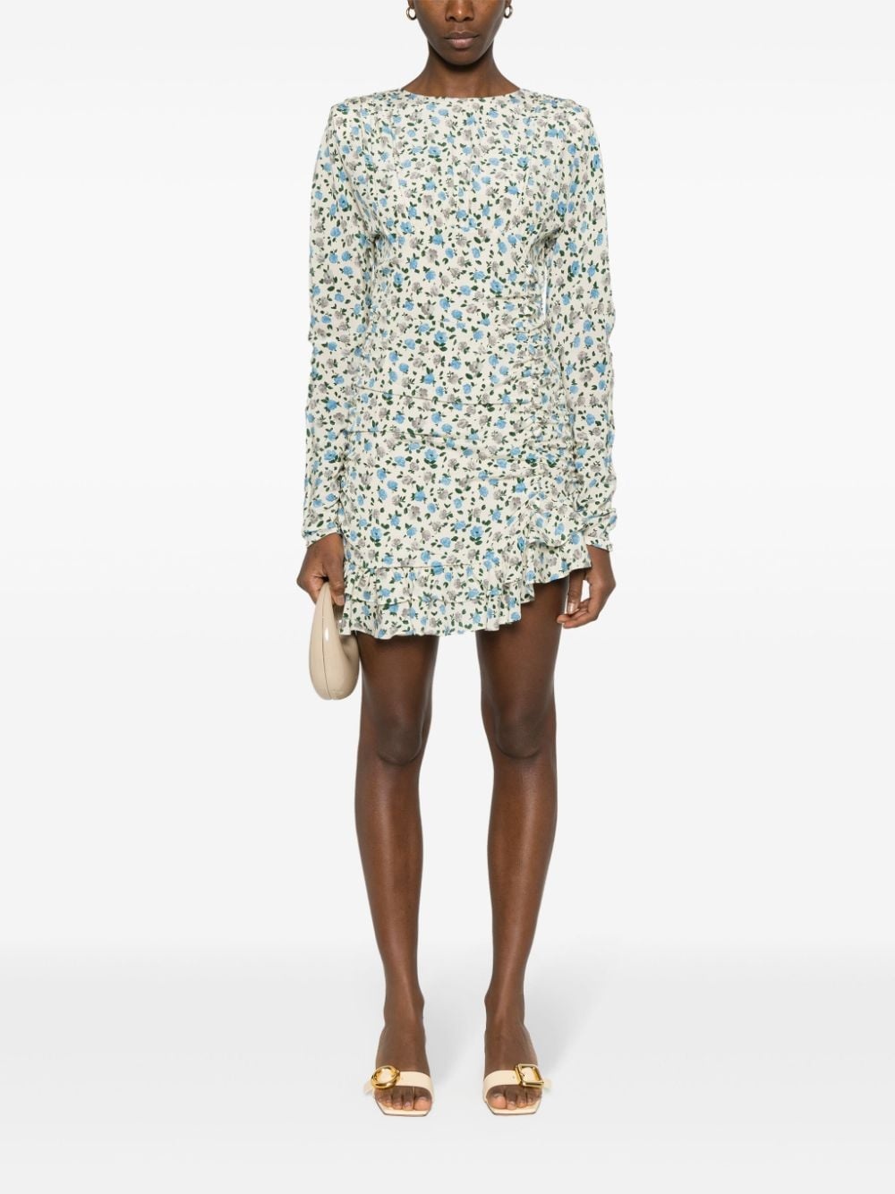 floral-print silk minidress - 2