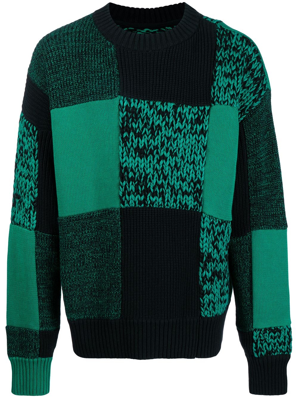 patchwork crew neck jumper - 1