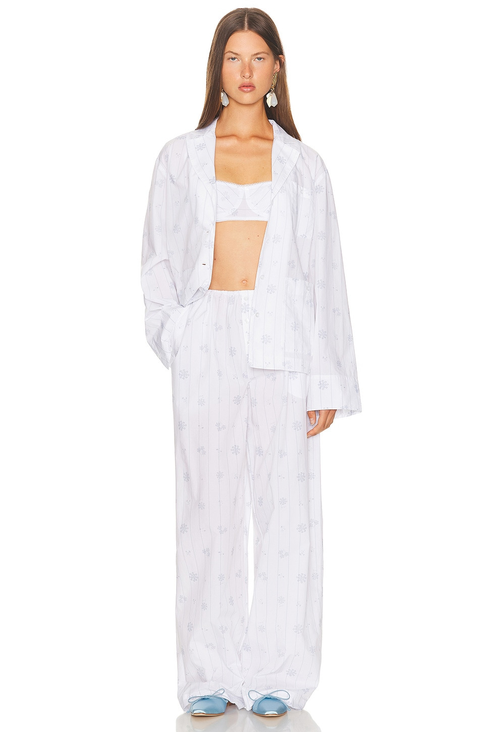 Pajama Top in Fleur Print Stripe - 5