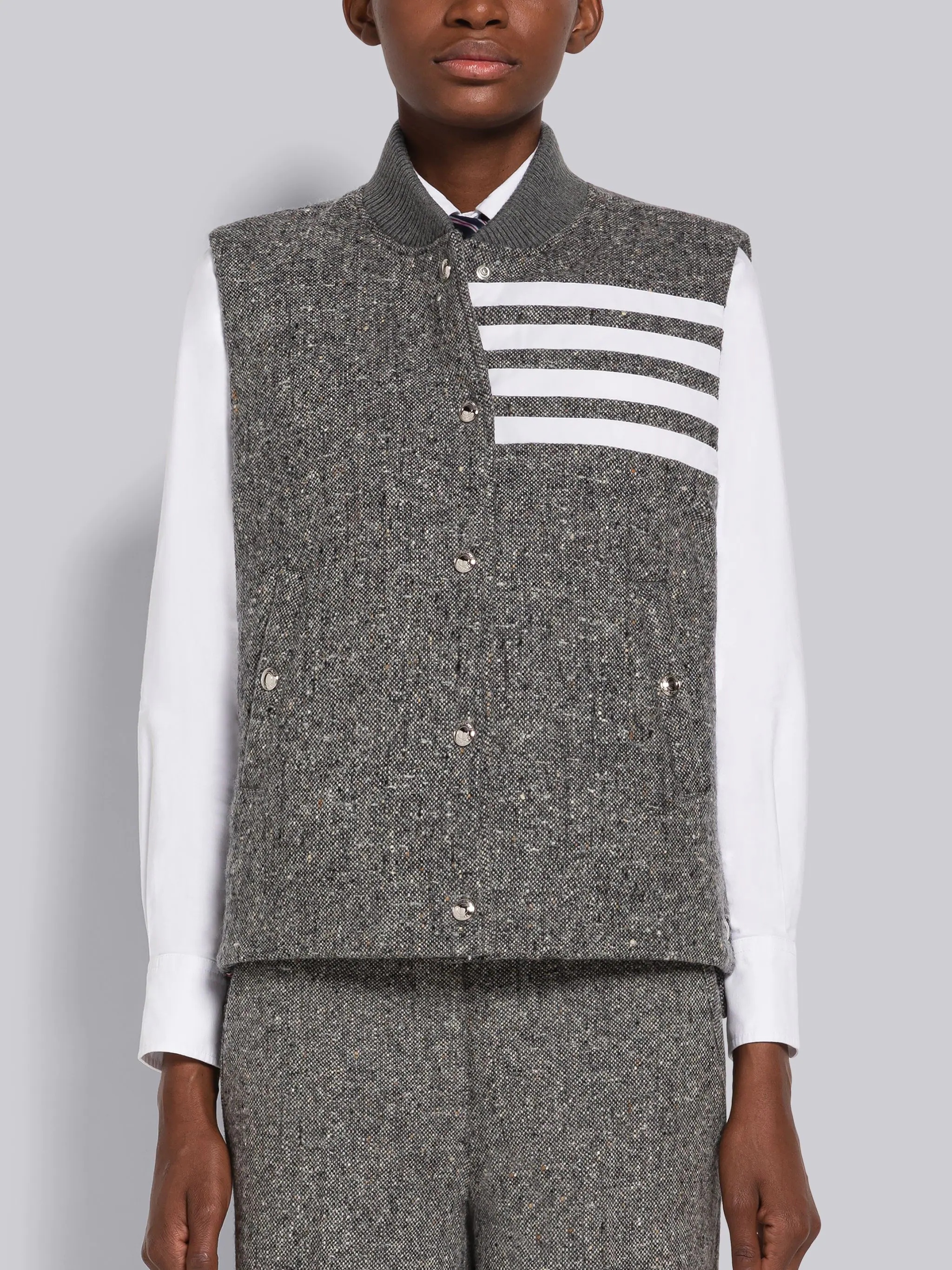 Donegal Wool 4-Bar Down Vest - 1