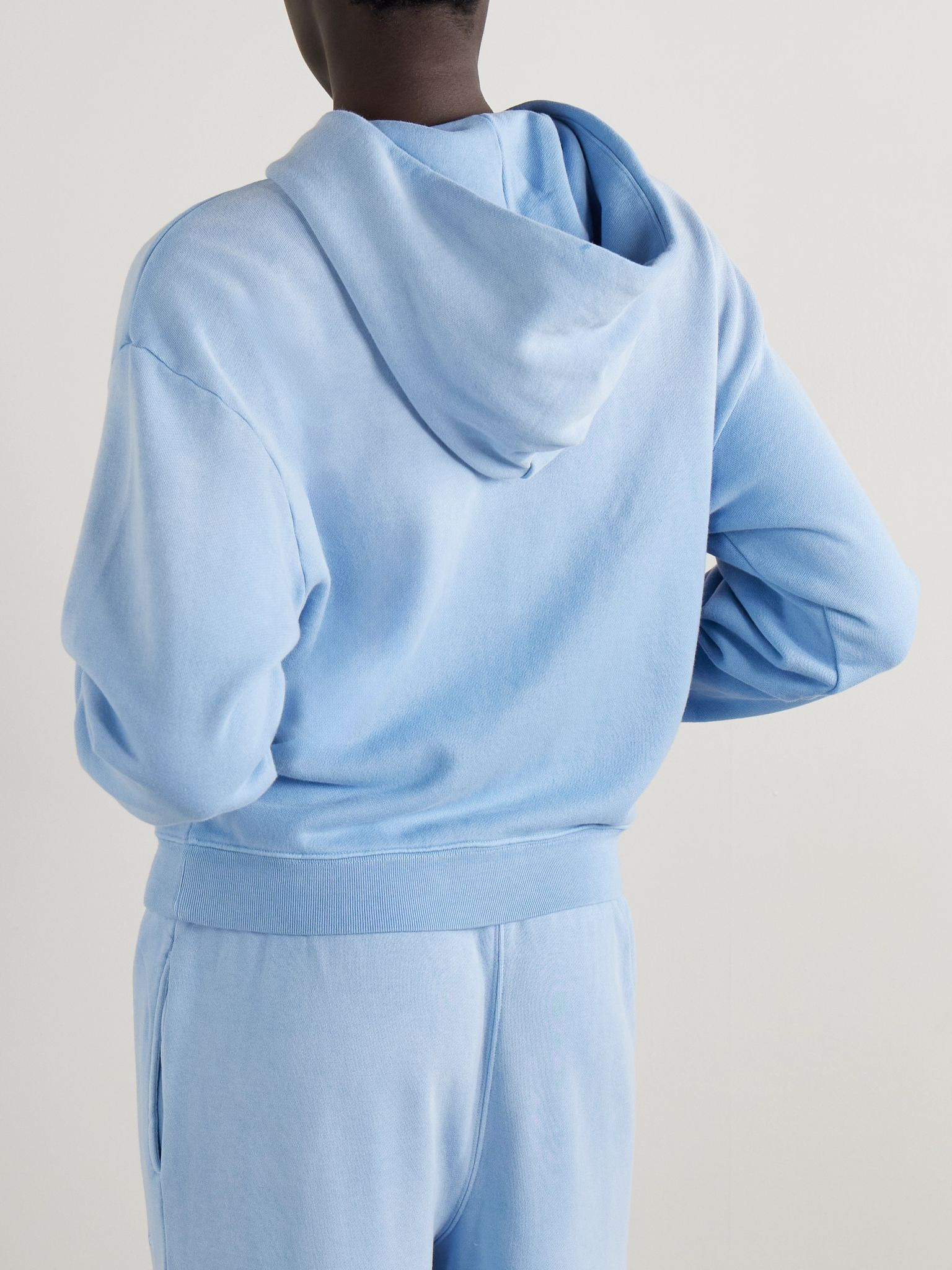 French Terry Zip Up Hoodie - Blue Bell Sky blue - 4